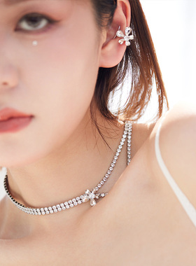 MFOW花朵锆石镀金女项链