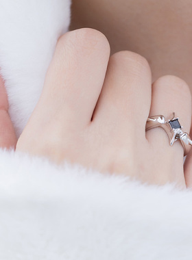 mfow锆石镶嵌十字架开口戒