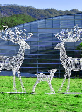 梅花鹿雕塑装饰大摆件