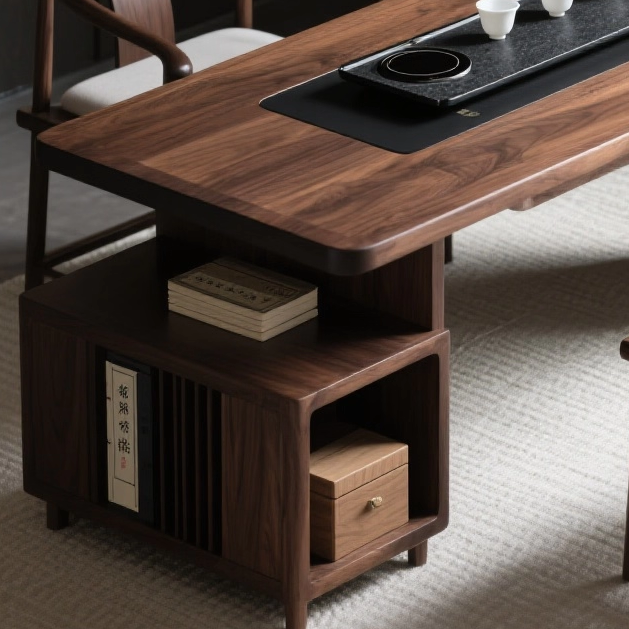 宋氏美学黑胡桃木白蜡木茶桌椅组合高端定制茶台客厅设计师同款,淘宝优惠券,粉丝福利购,淘宝优惠卷