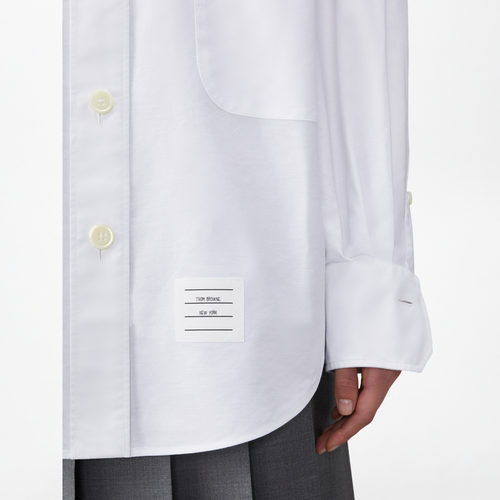 [12期免息]THOM BROWNE 女士牛津布棉长袖衬衫 - 图2