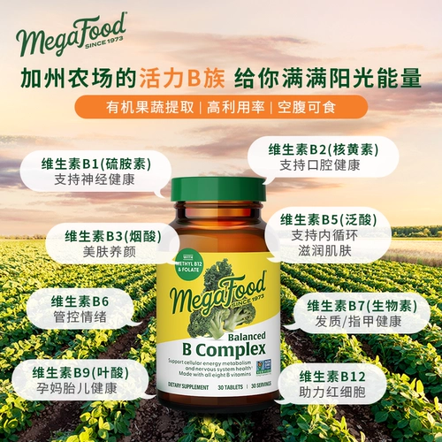Мегафуд витамин В взрослый B Композитный витамин VB Дополнительная энергия/B1/B2/B6/B12 30 Таблетки
