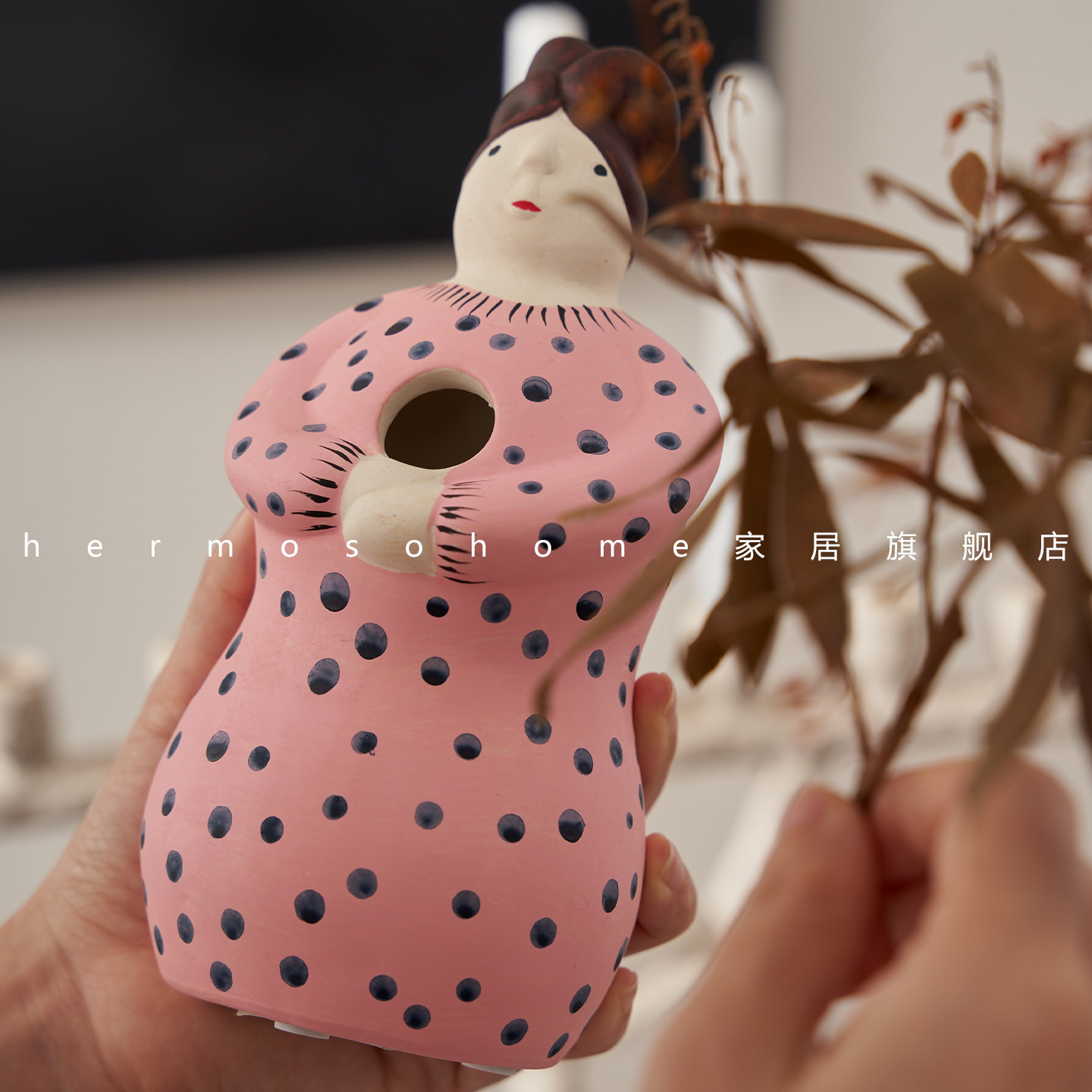 Hermoso工艺品桌面摆件陶瓷花瓶玩伴Idiots手工装饰品创意摆件,淘宝优惠券,粉丝福利购,淘宝优惠卷