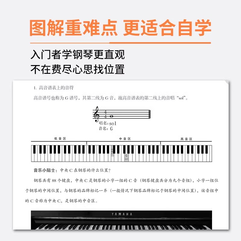 从零起步学钢琴自学入门书籍正版零基础练习曲集曲谱教程教材书籍 视频教学初学者儿童成人简易乐理知识考级钢琴流行曲钢琴谱大全