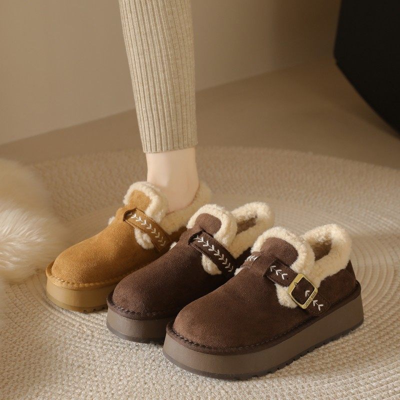 真皮加绒勃肯鞋女2025新款冬季加厚保暖毛毛鞋防水防滑厚底雪地靴,淘宝优惠券,粉丝福利购,淘宝优惠卷