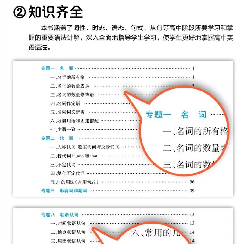 高中英语语法实用手册 高中英语工具书 单词记忆常用英语词汇分类速记大全日常学英语人际口语交流口才书籍书 实用高中英语语法