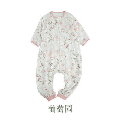 婴儿睡袋春夏薄款纱布儿童宝宝分腿防踢被四季通用透气恒温竹棉 - 图3