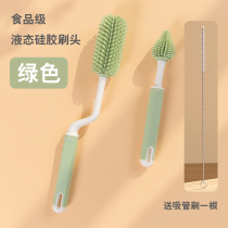 Baby silicone bottle brushed with rotary pacifier brushed milk bottle brushes clean brushed milk bottle brushed suit straw brush