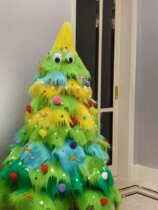 Gross Fur Monster Christmas Tree Diy Material Packs 2023 New Nets Red Shop Windows Decor Card Arrangement Pendulum high level