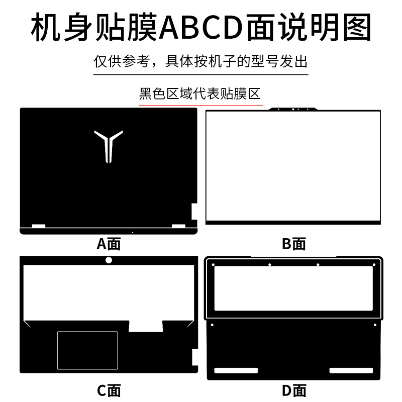 2023款联想拯救者Y9000P至尊版电脑贴纸R9000P透明磨砂贴膜16英寸笔记本全包外壳纯色简约保护膜屏幕膜套装 - 图3