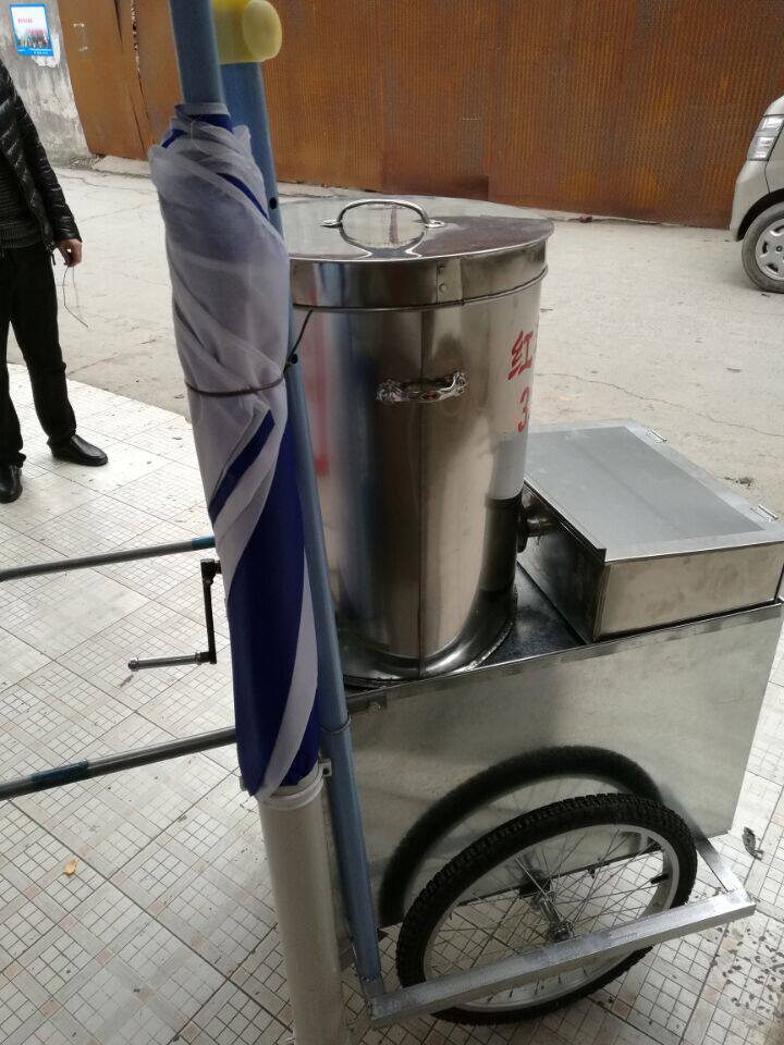 全新专用机器推车走卖不锈钢手摇香甜小糍粑机桶全套技术厂家直销
