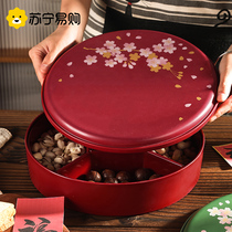 Red wedding Dry fruit tray Home Living room Chinese Festive Snack Box Sub box Wedding Dried Fruit Box 2598