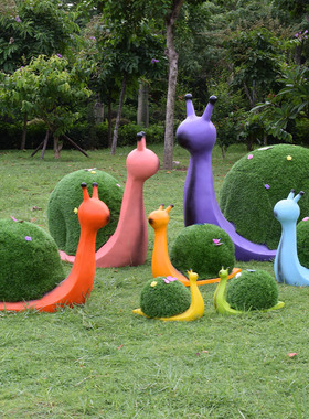 卡通绿植蜗牛庭院草坪仿真动物