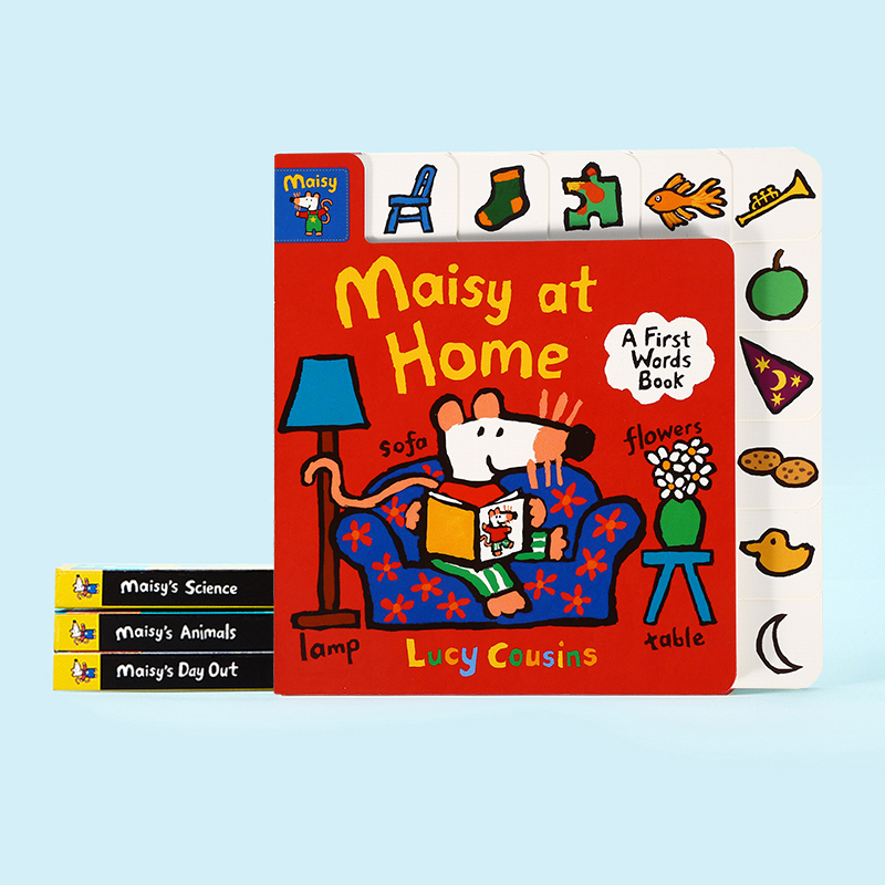 小彼恩点读童书英文原版小鼠波波单词标签书套装4册 Maisy s First Word Book 4大场景认知儿童英语启蒙纸板书毛毛虫笔点读书0-4岁-图0