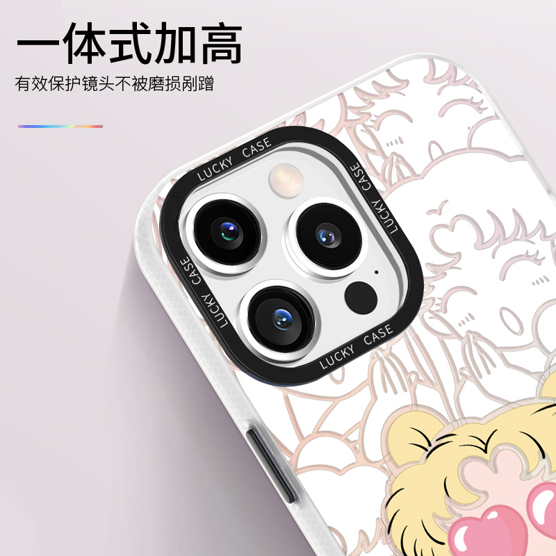 iPhone14水冰月手机壳苹果15美少女战士新款13promax渐变周边ip12可爱高级感11动漫xr镭射xs月野兔s适用8plus-图2