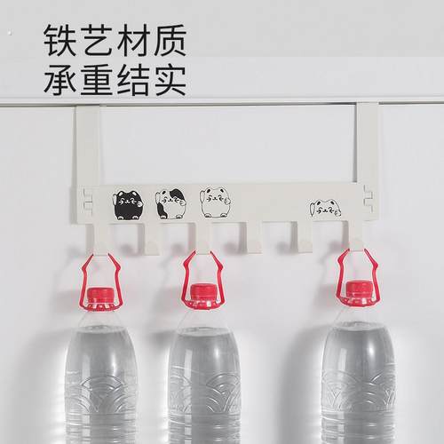 无痕门后挂钩家用免打孔卧室门上置物架子壁挂创意连排挂架挂衣架 - 图0