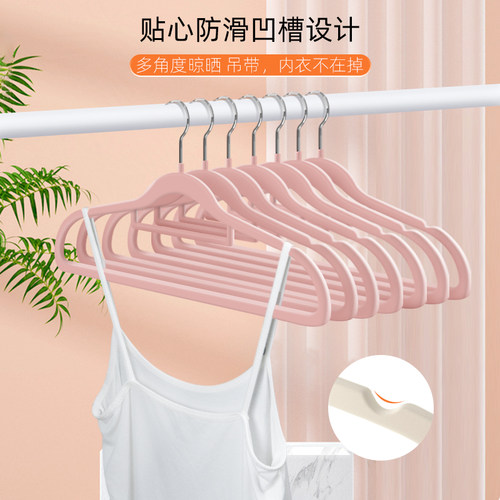 透光植绒衣架防滑无痕家用衣柜挂衣收纳整理师推荐防肩角衣撑衣挂 - 图1