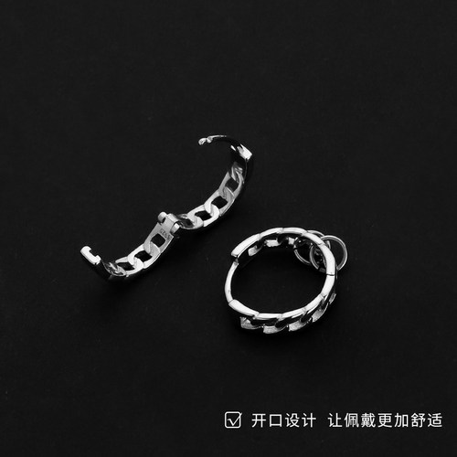 耳环男s925镀银小众高级感单只痞帅男士耳钉ins潮流个性女生耳饰 - 图2