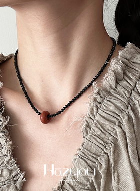 hazyou玉石黑玛瑙串珠男女