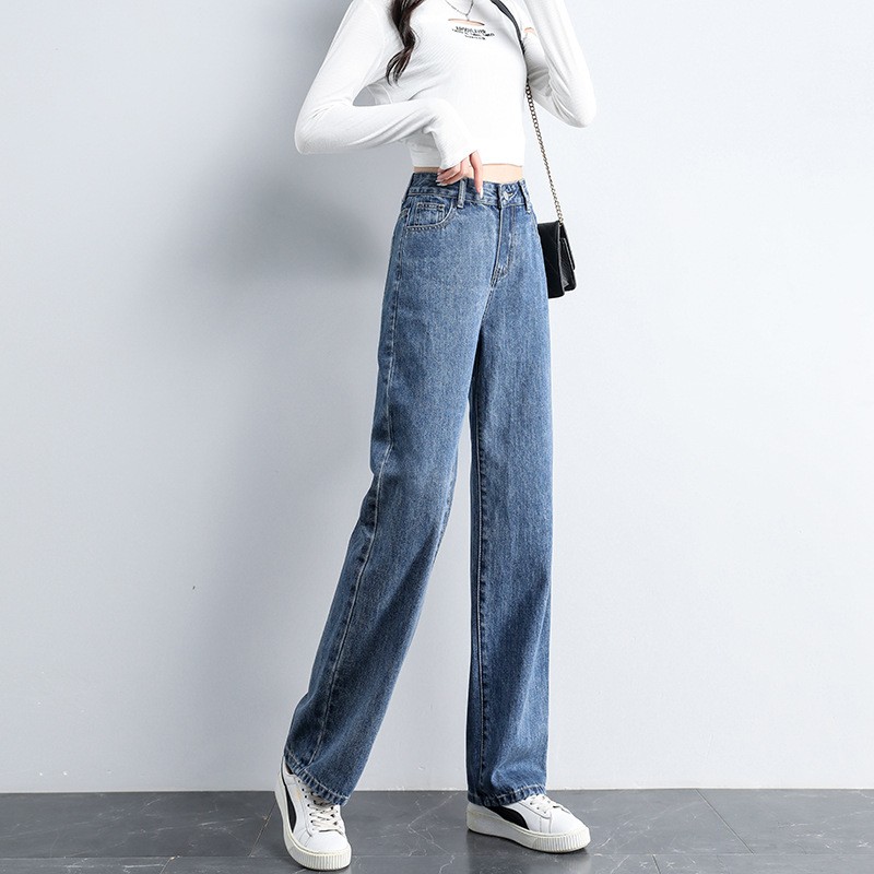 昂琴高腰直筒加绒秋冬2021牛仔裤 昂琴牛仔裤