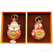 Golden foil chaetheon make a tiger leather key buckle Fluor wind raw water and two hanging decoration gold tiger transhipment