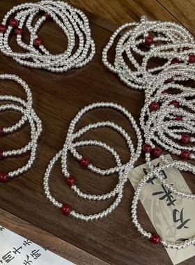 香港正生纯银金色手链女