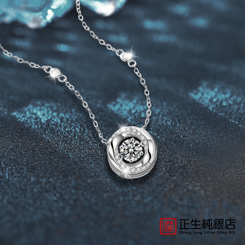 香港正生纯银莫桑石项链S925纯银莫比乌斯高级感灵动锁骨链女时尚 - 图1