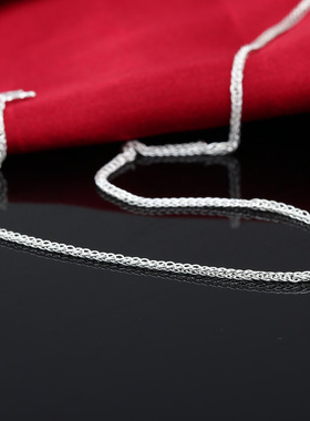 香港正生纯银纯银S999足银纯银项链肖邦项链女款韩版时尚银项链