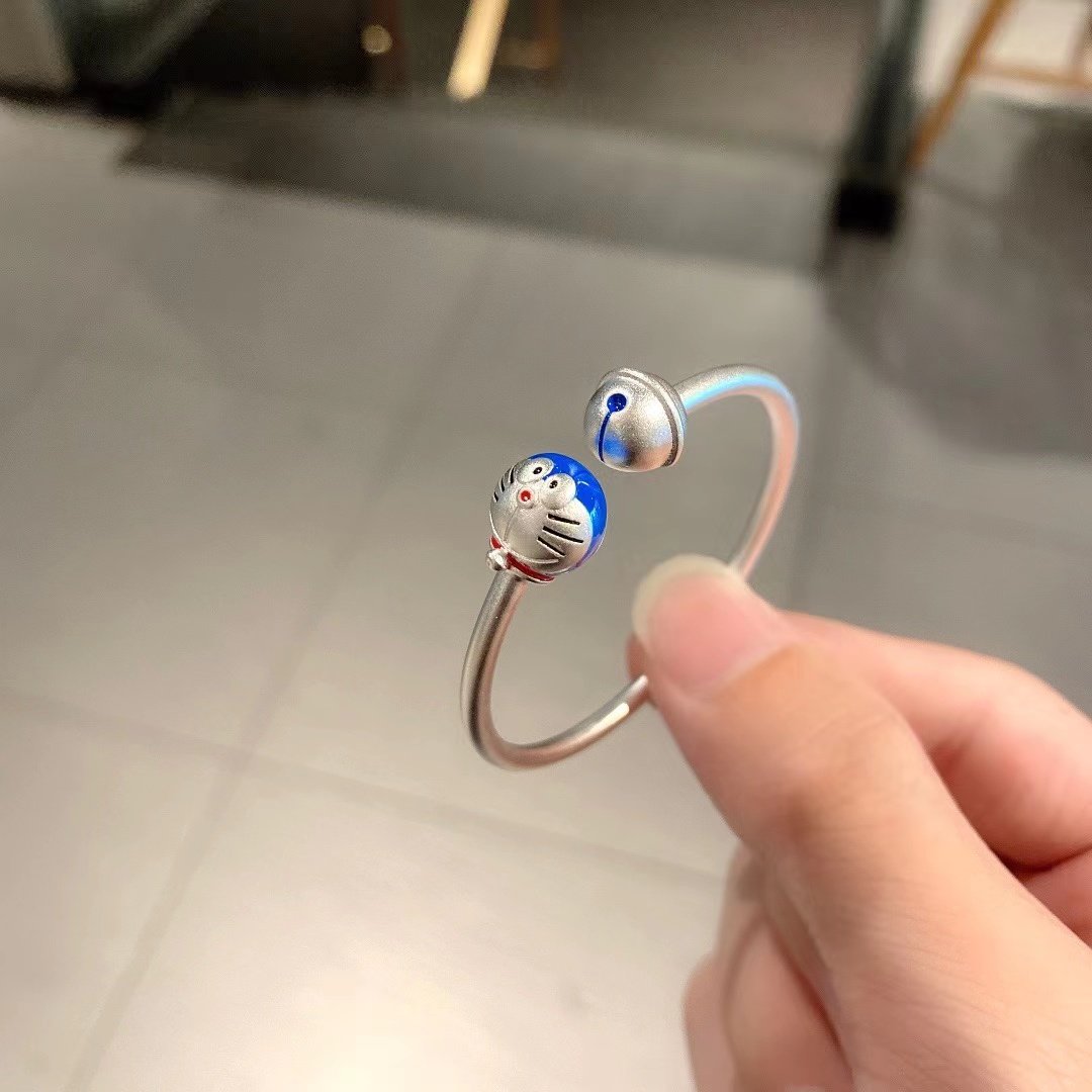 香港正生999纯银儿童手镯足银开口亲子创意可爱滴蓝胖子男女宝宝,淘宝优惠券,粉丝福利购,淘宝优惠卷