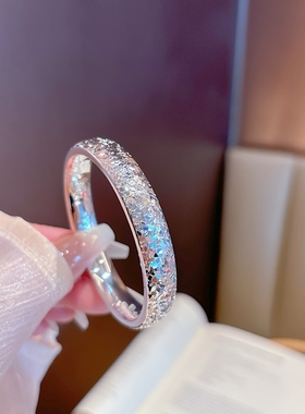 香港正生纯银999足银手镯轮胎碎冰冰宽版闭口送闺蜜女友礼物手镯