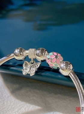 香港正生纯银s999足银手镯