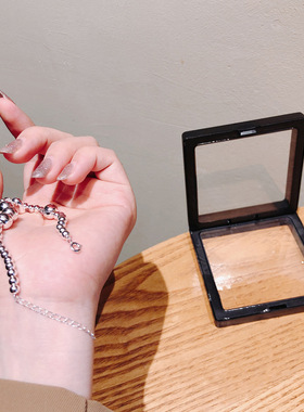 香港正生纯银纯银925吊配件光珠爱心银手链纯银吊配件福禄手链时