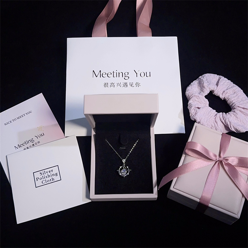 珍珠土星纯银项链女款轻奢小众设计星球高级感送女生闺蜜生日礼物 - 图0