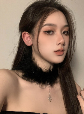 BXA纯欲天菜氛围感羽毛项链