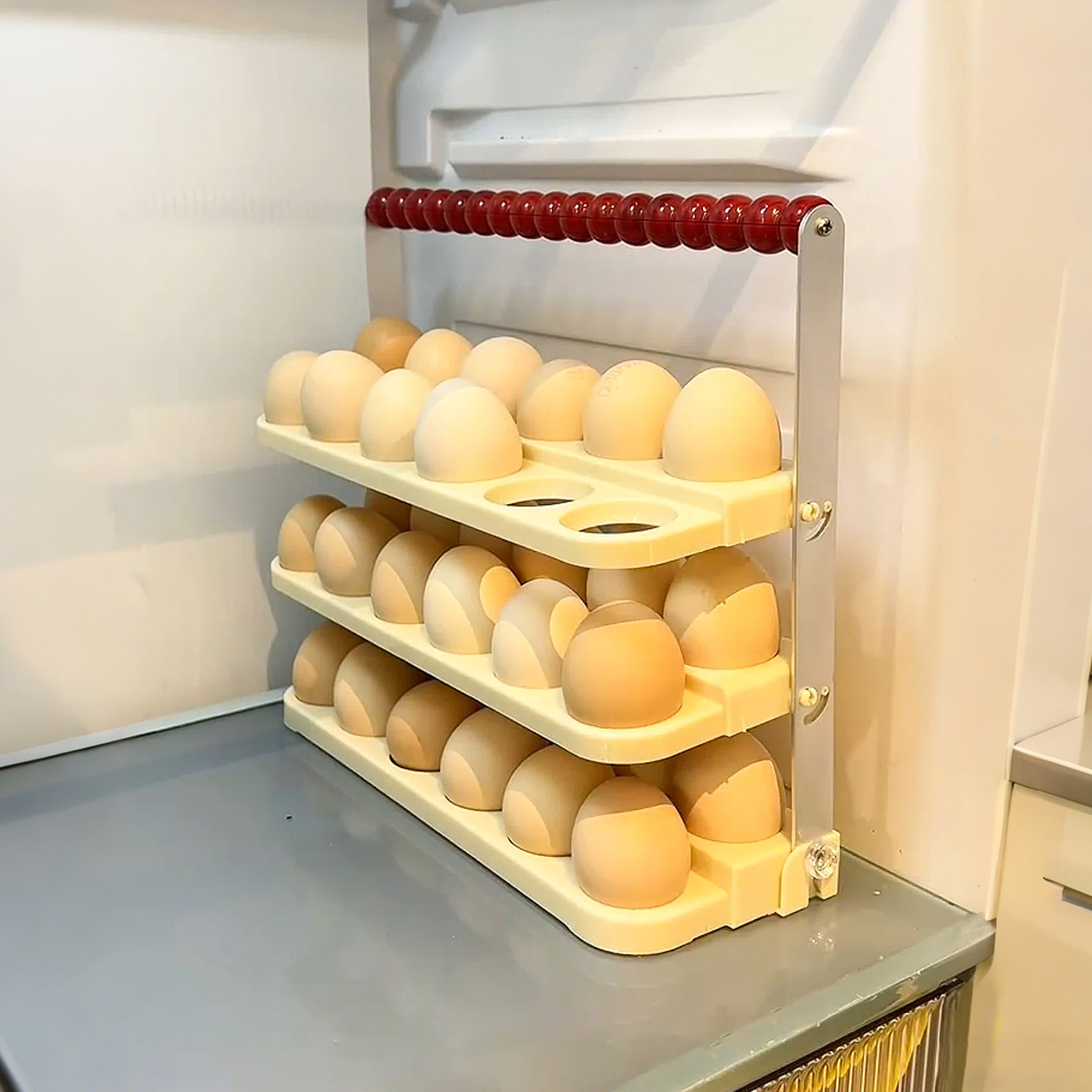 可手提折叠鸡蛋盒冰箱侧门置物架厨房专用蛋托多层防摔鸡蛋收纳架,淘宝优惠券,粉丝福利购,淘宝优惠卷