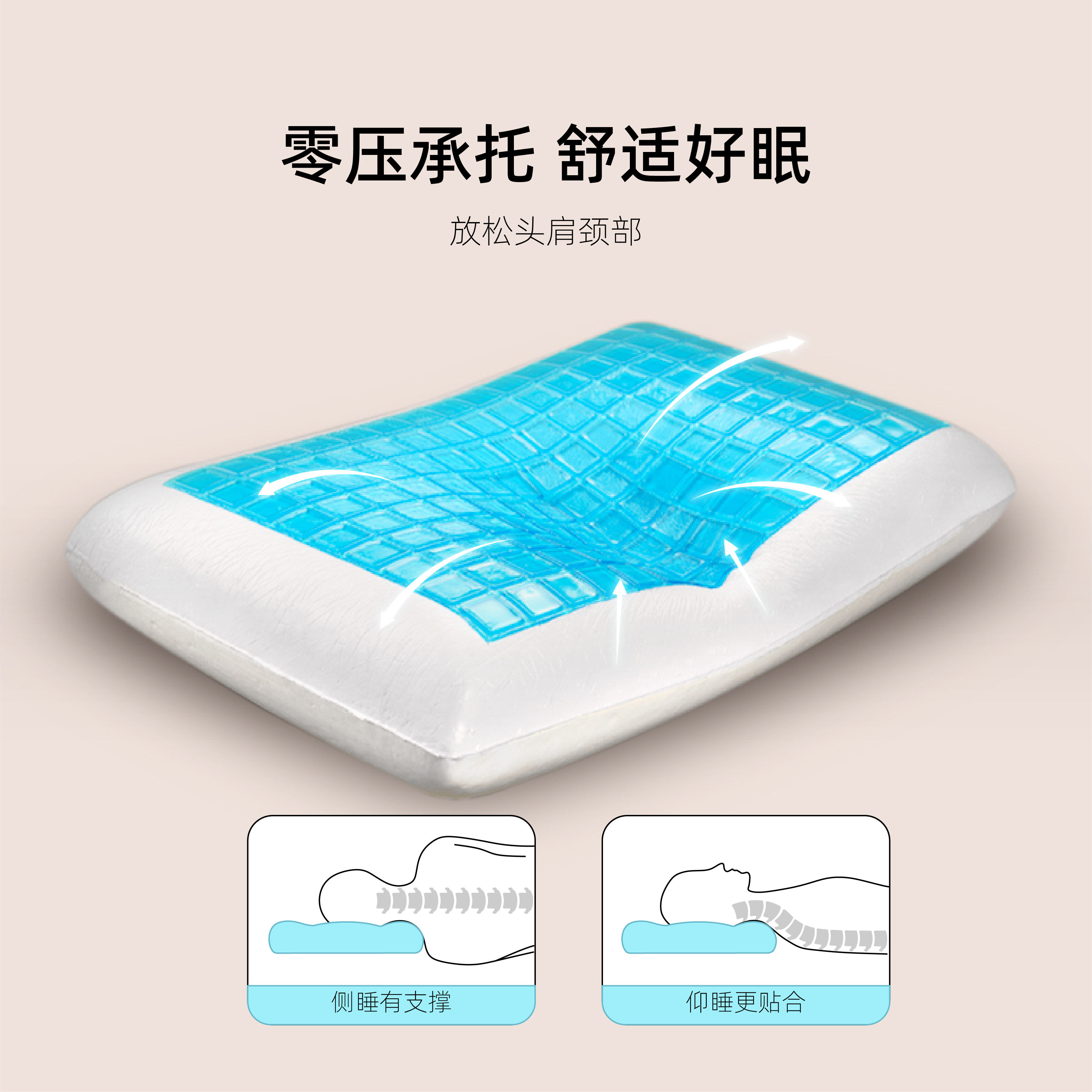 代字行丨克莱伯凝胶记忆枕头护颈椎助睡眠睡觉专用父母礼物送礼,淘宝优惠券,粉丝福利购,淘宝优惠卷