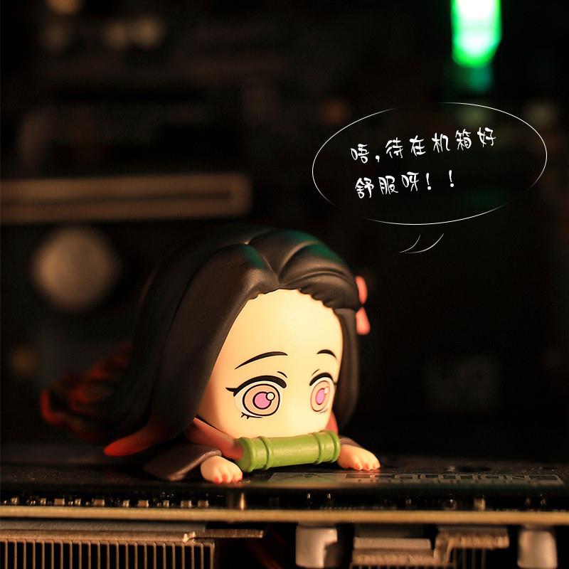 显卡支架手办阿尼亚摔哭公仔间谍过家家摆件车载海景房机箱盒装饰 - 图0