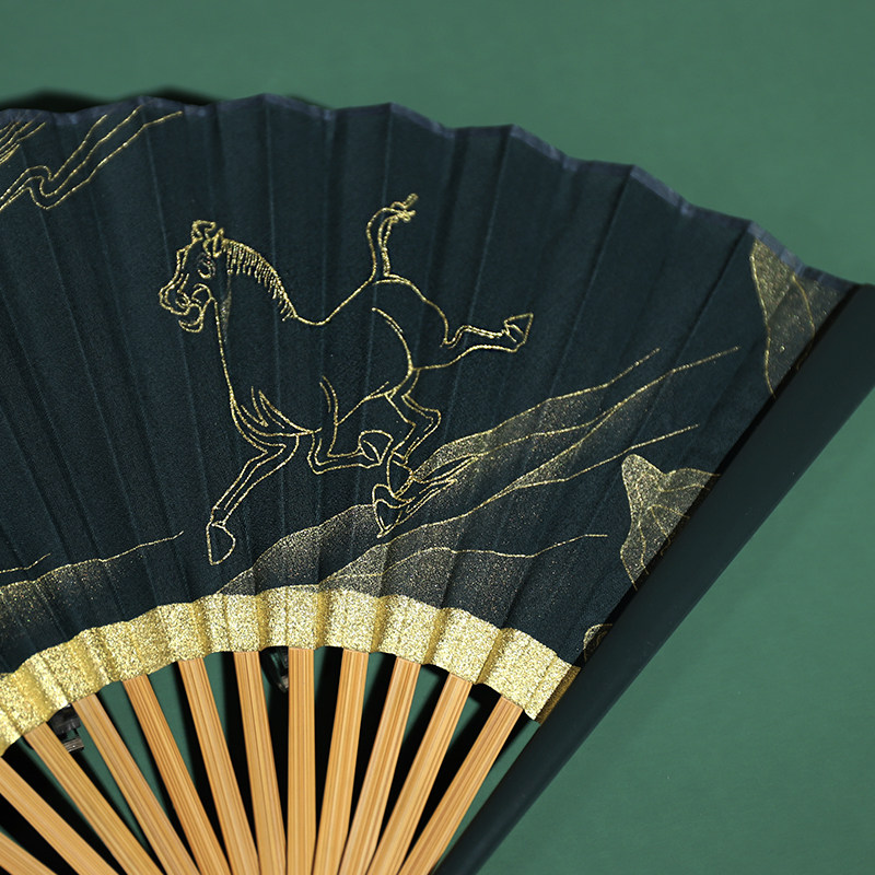 甘肃省博物馆文创折扇铜奔马扇子礼盒古风汉服扇子旅游纪念礼物