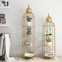 Nordic Living Room Milk Tea Shop Clothing Shop Iron Art Show Shelf Light Extravagant Creative Bird Cage Shelve Type Flower Shelf