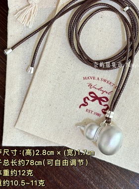 足银999古法葫芦纯银磨砂毛衣链