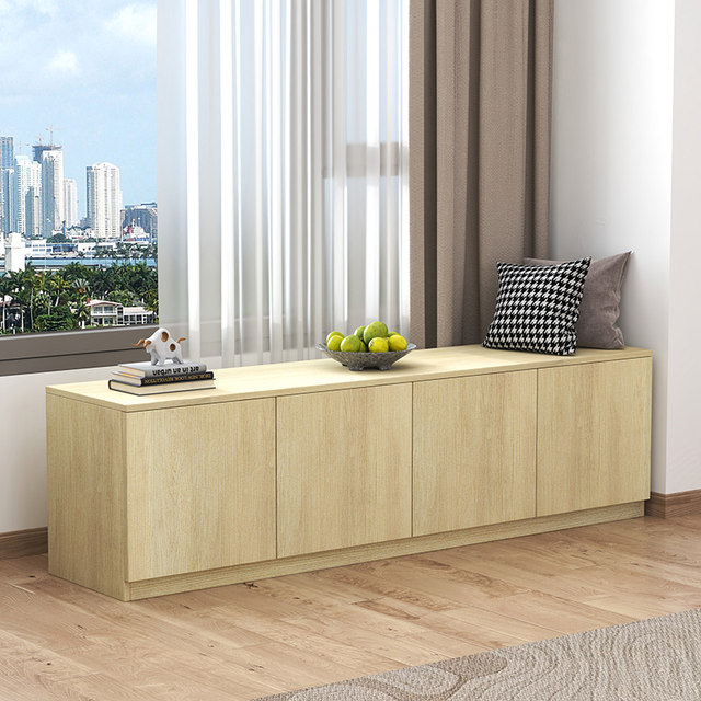 Solid wood custom bay window cabinet storage cabinet low cabinet