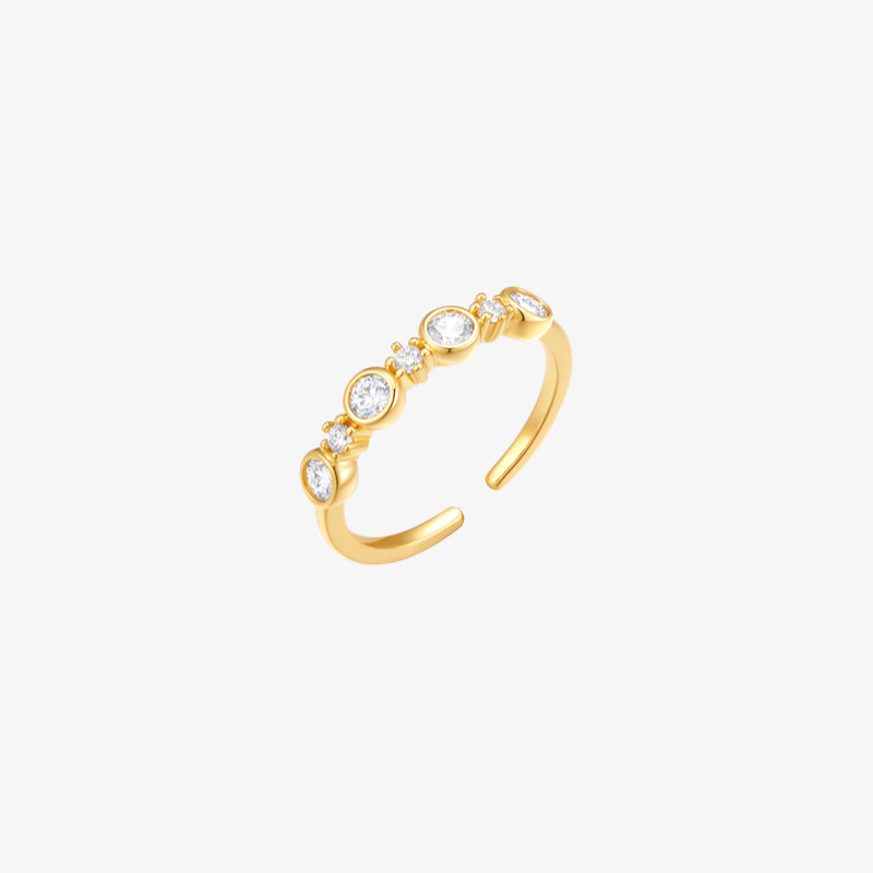 OUBIYABI Oubiyabi floating series bubble round zirconium ring light luxury open ring birthday gift for women