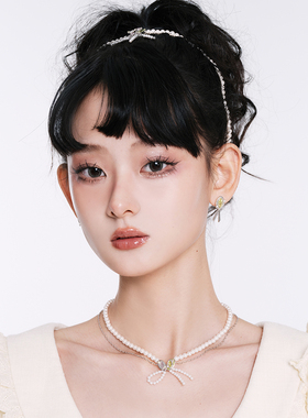 roole锆石珍珠蝴蝶结少女千金