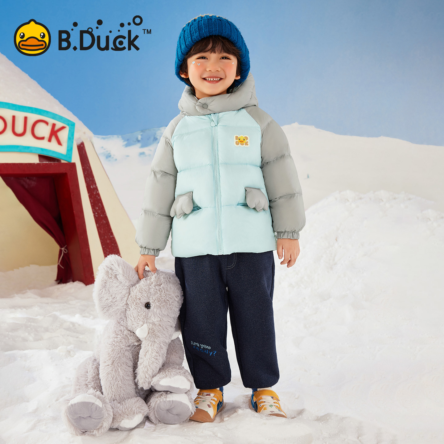 bduck小黄鸭童装男童羽绒服冬季儿童加厚面包服冬装保暖宝宝外套 - 图2
