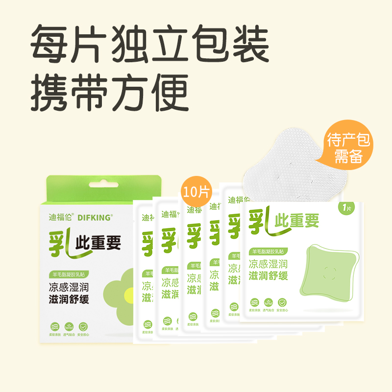 羊脂膏舒缓乳贴孕妇喂奶乳头哺乳期专用水凝胶冷敷贴缓解皲裂贴片