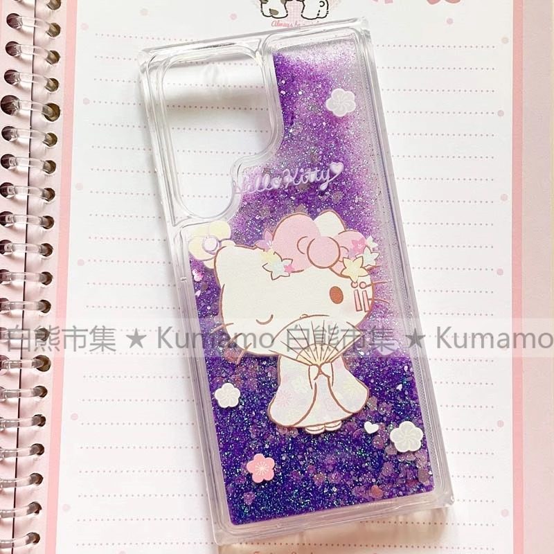 樱花和服Kitty猫适用三星s25ultra手机壳s23+女s24fe少女note10可爱a05s卡通a14/a23流沙a25防摔a36/a54/a73 - 图1