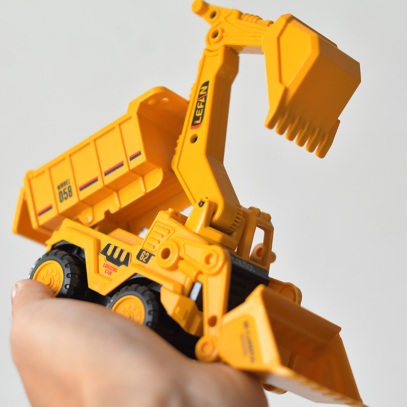 惯性车玩具小汽车男孩儿童仿真工程车挖掘机推土机翻斗车模型益智 - 图0