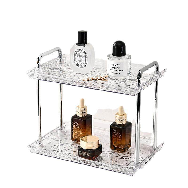 双层置物架家用浴室卫生间香薰化妆品摆件桌面收纳透明托盘茶杯架,淘宝优惠券,粉丝福利购,淘宝优惠卷
