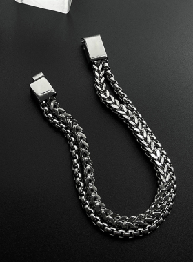 钛钢手链小众设计潮流