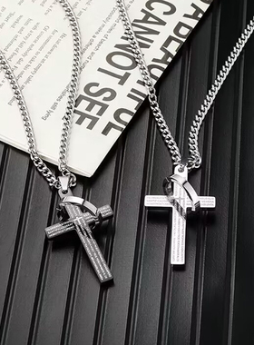 十字架项链男简约卫衣链美式